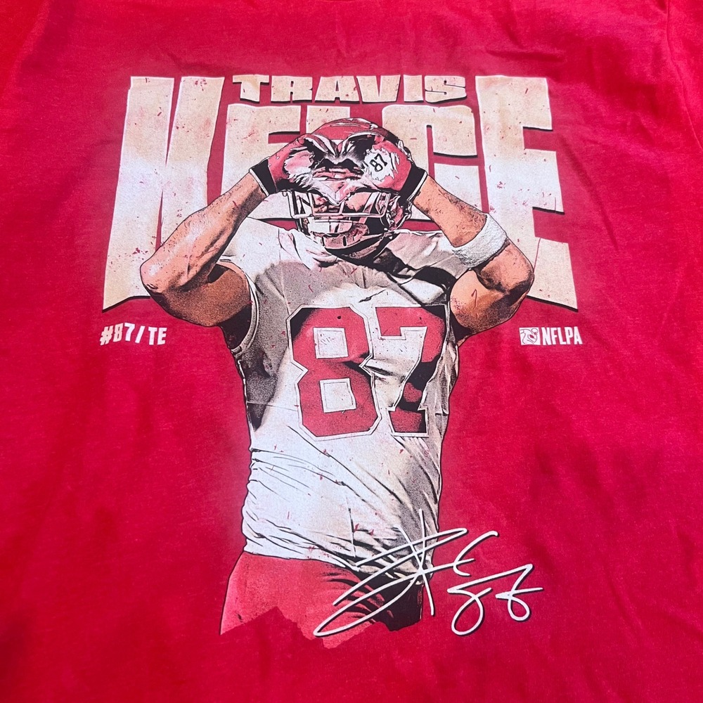 Next‎ Level Apparel Travis Kelce NFLPA Graphic Tee Shirt Red Mens M